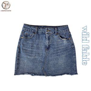(40% OFF) Wild Fable Y2K Light Blue Distressed Retro Fringe Jean Mini Shorts